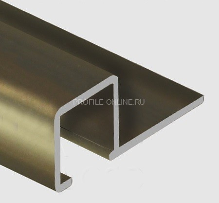 Алюминиевый П-образный профиль закладной 10х10 мм PV31-09 шампань блестящая 2,7 м