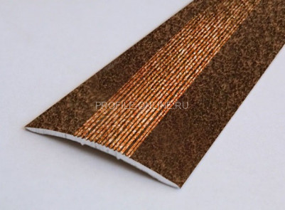 Одноуровневый порог алюминиевый с рифлением 39 мм А5 КР Медный антик 2,7 м (упаковка 10 штук)