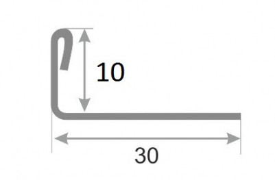 Нержавеющий L-профиль стальной SL005-10H серебро глянец 2,7 м
