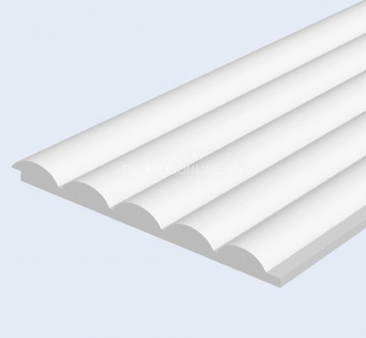 Отделочная стеновая декоративная панель с 3D эффектом Hiwood LV135 NP белая 120х12 мм из фитополимера 2,7 м