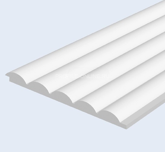 Отделочная стеновая декоративная панель с 3D эффектом Hiwood LV135 NP белая 120х12 мм из фитополимера 2,7 м