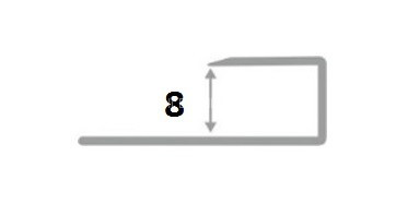 П-профиль окантовочный из нержавеющей стали SB203-8H серебро глянец браш 2,7 м