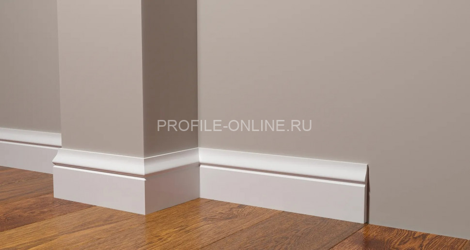 Напольный плинтус 82х11 мм Decor-Dizayn DD48 полистирол белый, под покраску 2 м