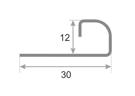 С-профиль из нержавеющей стали (раскладка) SR029-12H серебро глянец браш 2,7 м