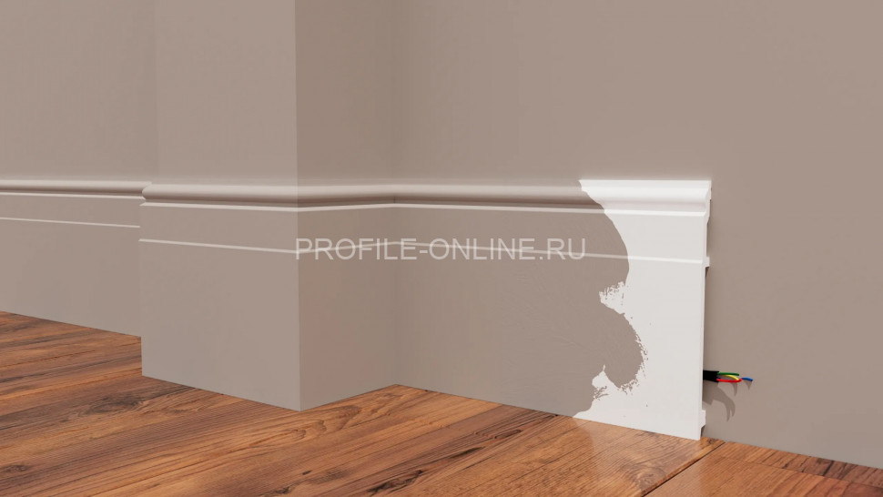 Напольный плинтус 202х16 мм Decor-Dizayn DD726 полистирол белый, под покраску 2 м