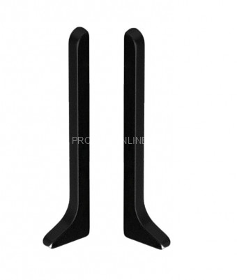 Комплект заглушек (правая+левая) ПВХ для напольного плинтуса  VILO linela 412 RAL 9011 2 шт. черный