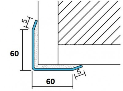 Нержавеющий уголок стальной 60х60 SAO12-60W серебро глянец браш 2,7 м