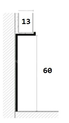 Плинтус скрытого монтажа под гипсокартон алюминиевый 60 мм ПТ-1/60 ЭКО серебро 3 м