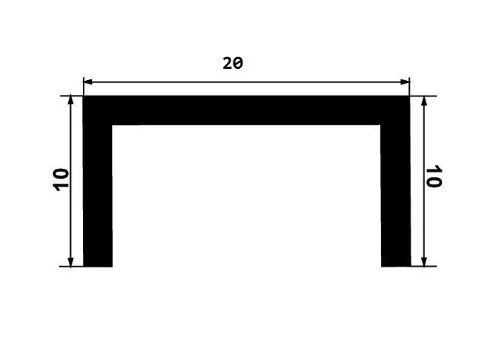 Латунный П-профиль ЛП-10х20х10 шлифованный 2,7 м