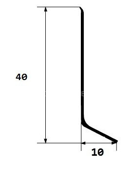 Внутренний уголок для напольного плинтуса ПТ-40 металл белый