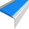Алюминиевый угловой противоскользящий порог с резиновой вставкой 26х50 мм АУ-50-Анод серебро-синий 3 м