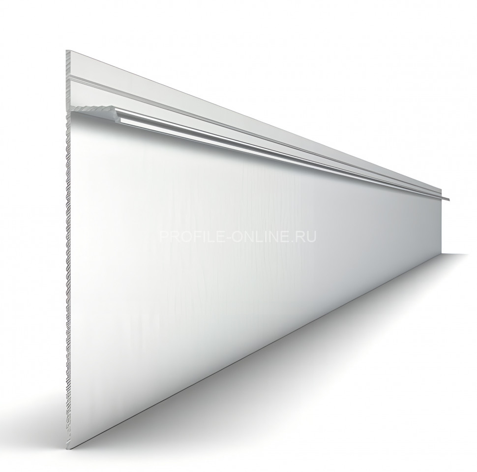 Плинтус под гипсокартон из алюминия 100х14 мм Диал 9145 без покрытия 3 м