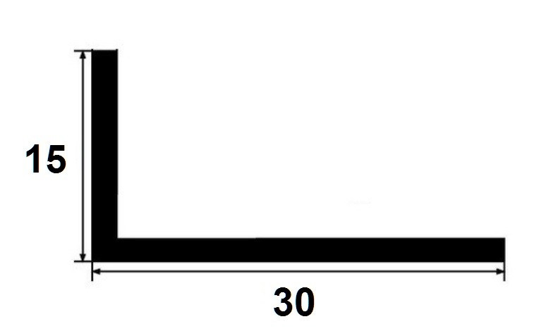 Латунный уголок разнополочный 30х15 PL 30x15 ОА антик 2,7м