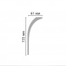 Плинтус потолочный гладкий DECOMASTER D313ДМ (155x61x2000) ударопрочный, белый, под покраску
