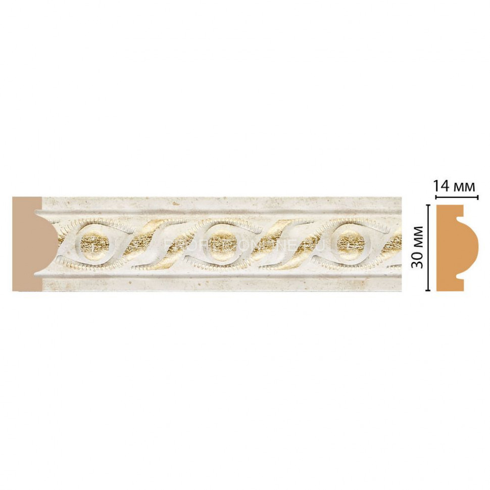 Молдинг Молочный с золотом DECOMASTER 157-41 ДМ (30x13x2400)