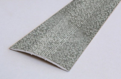 Одноуровневый порог алюминиевый с рифлением 39 мм А5 КР Серый мрамор 2,7 м (упаковка 10 штук)