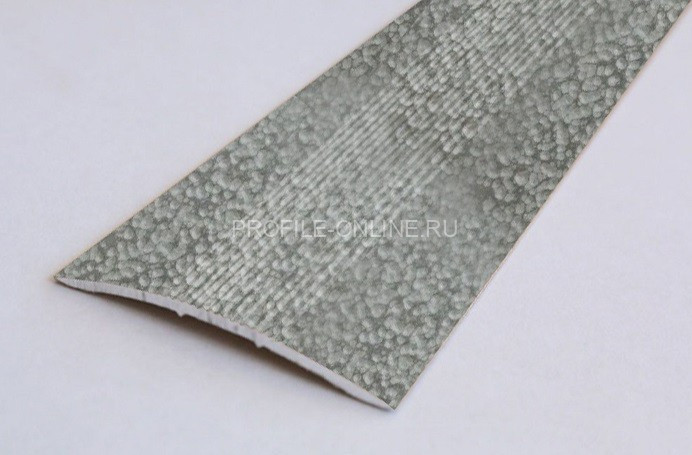 Одноуровневый порог алюминиевый с рифлением 39 мм А5 КР Серый мрамор 2,7 м (упаковка 10 штук)