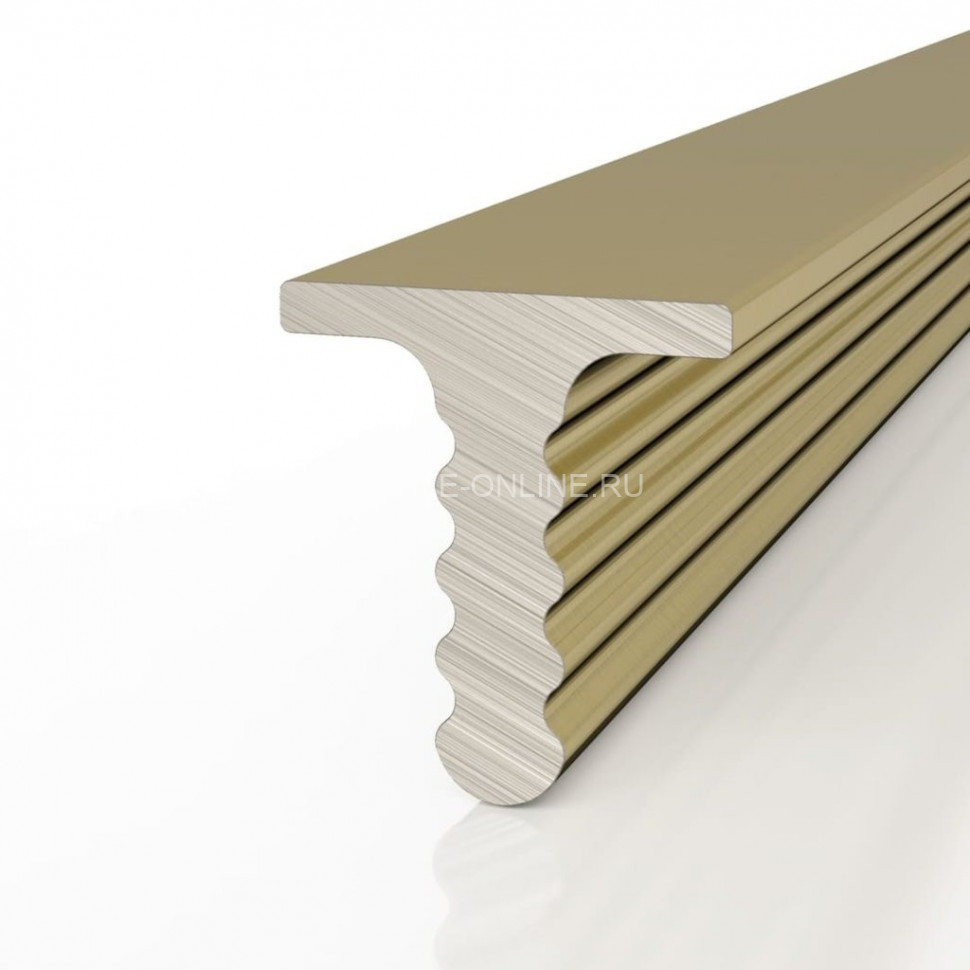 Алюминиевый Т-профиль вставка разделительный Decaro D009.3A Brass цвет латунный для стен и потолка 3 м