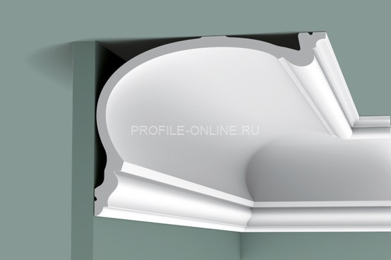 Потолочный плинтус Orac Decor Purotouch C343 белого цвета из полиуретана 190х250 мм 200 см