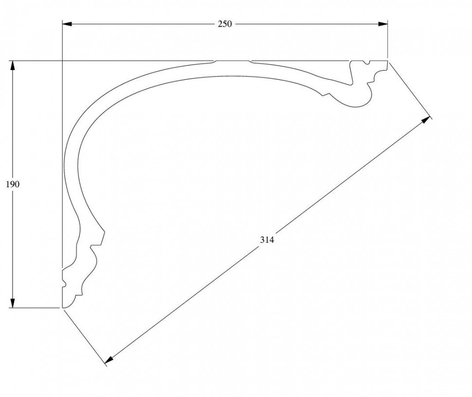 Потолочный плинтус Orac Decor Purotouch C343 белого цвета из полиуретана 190х250 мм 200 см