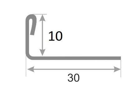 Нержавеющий L-профиль стальной SL005-10H серебро глянец браш 2,7 м
