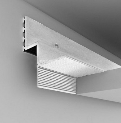 Теневой плинтус алюминиевый потолочный ПО-142 серебро матовое 2,7 м