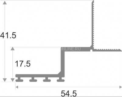 Теневой плинтус алюминиевый потолочный ПО-142 серебро матовое 2,7 м
