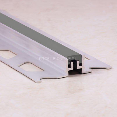 Компенсационный профиль из алюминия ПО-116 серый 2,7 м