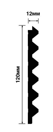 Отделочная стеновая декоративная панель с 3D эффектом Hiwood LV136 NP белая 120х12 мм из фитополимера 2,7 м