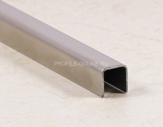 П-профиль из нержавеющей стали SU101 серебро глянец браш 2,7 м