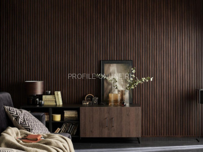 Универсальная планка-рейка для стеновой реечной панели VOX LINERIO U-S/M LINE (для S/M-line) шоколад 2650х25х12 мм