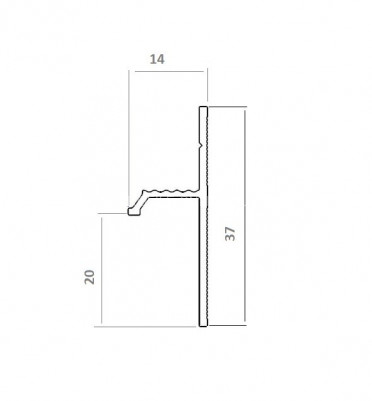 Теневой плинтус скрытого монтажа 20мм серебро матовое 3 метра