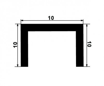 Латунный П-образный профиль ЛП-10х10х10 антик 2,7 м