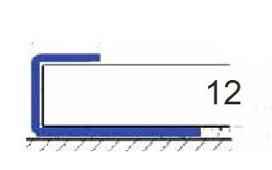 Нержавеющий П-профиль стальной окантовочный 12 мм ОК-12 полированный 2,7 м