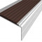 Алюминиевый угловой противоскользящий порог с резиновой вставкой 26х50 мм АУ-50-Анод серебро-темно-коричневый 3 м