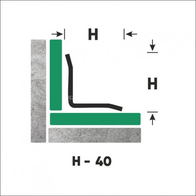 Нержавеющий уголок стальной внутренний с загнутыми краями 40х40 мм FV 40 GS золото сатинированное 300 см