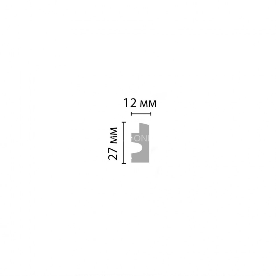 Декоративный молдинг Decomaster D316-2 Дюропрофиль 27х12х2900 мм белый под покраску