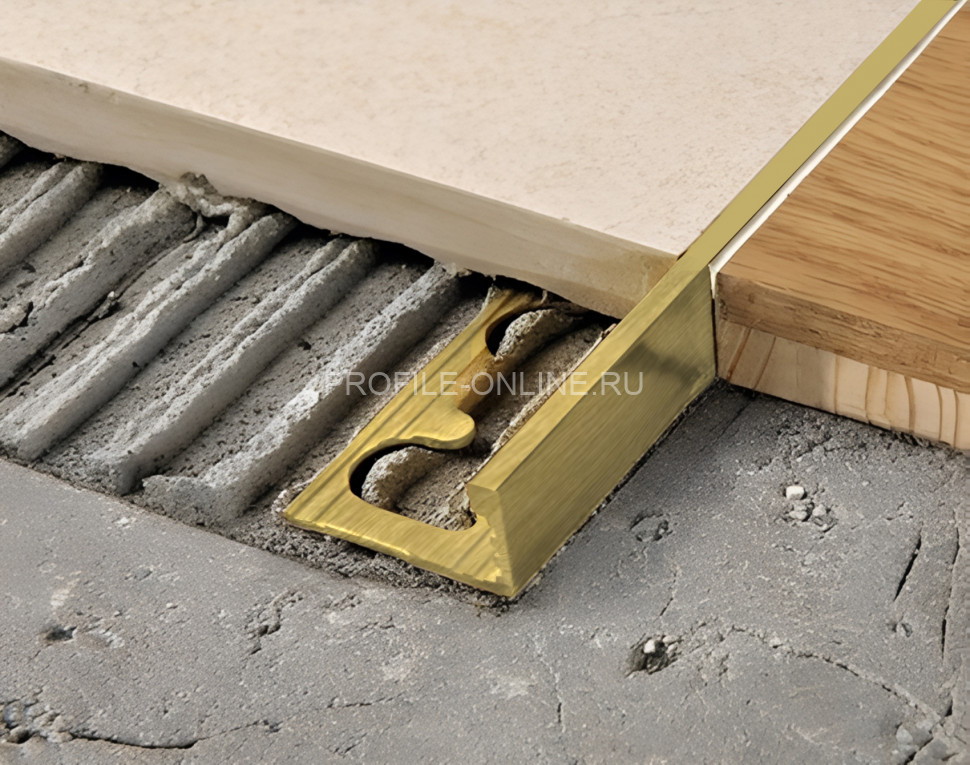 Латунный L-профиль 10 мм Progress Profiles PTOS 10 шлифованный 2,7 м