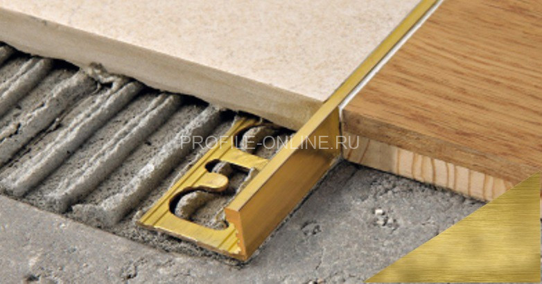 Латунный L-профиль 10 мм Progress Profiles PTOS 10 шлифованный 2,7 м