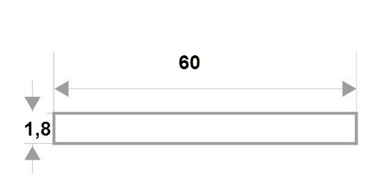 Полоса алюминиевая 60 мм серебро 3 м