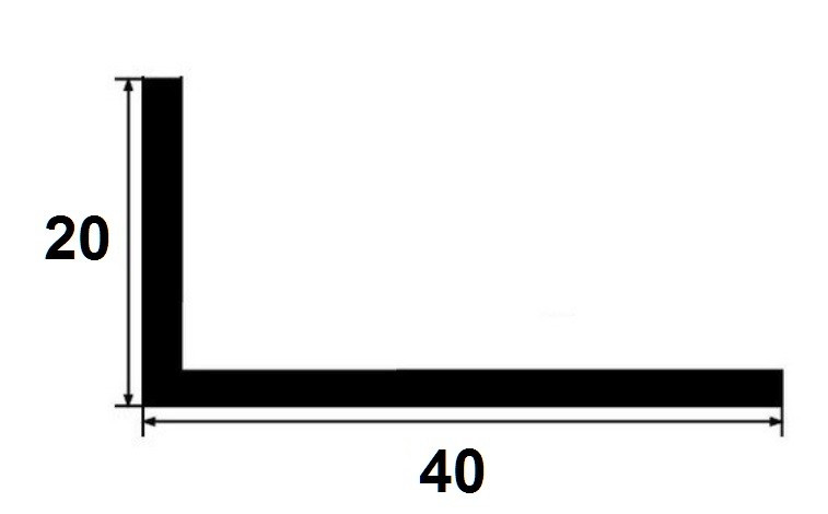 Латунный уголок разнополочный 40х20 PL 40x20 ON полированный 3м
