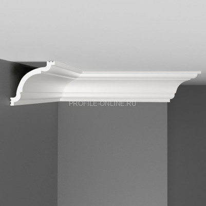 Плинтус потолочный гладкий DECOMASTER D124M ДМ (50x50x2000) ударопрочный, белый, под покраску