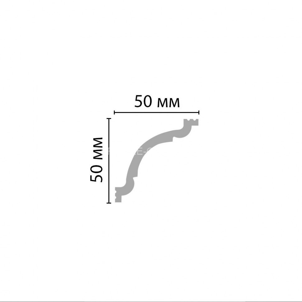 Плинтус потолочный гладкий DECOMASTER D124M ДМ (50x50x2000) ударопрочный, белый, под покраску