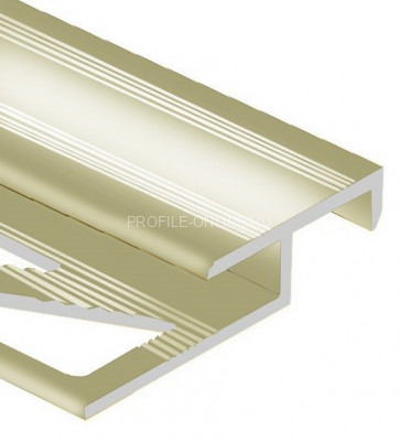 Алюминиевый Т-образный профиль закладной лестничный 20х10 мм PV51-09 шампань блестящая 2,7 м