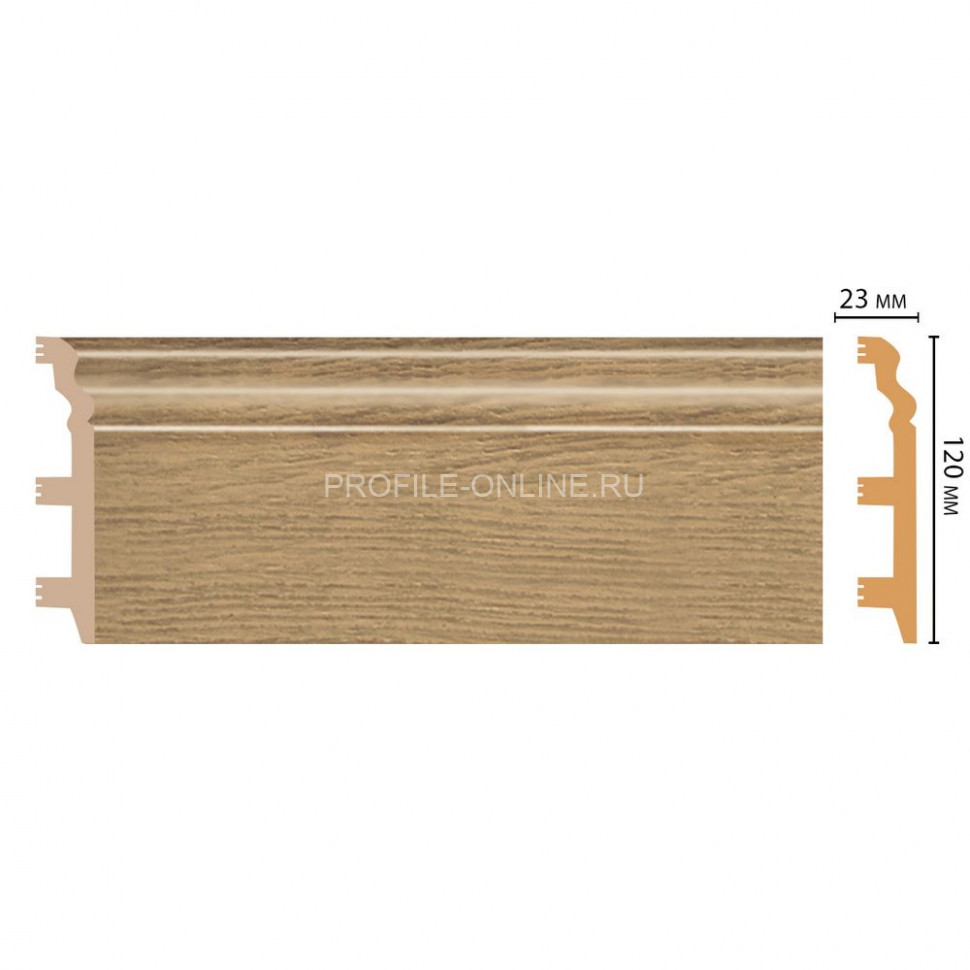 Плинтус напольный полистирол Дуб натуральный DECOMASTER D233-83 ШК/8 (120x23x2400)
