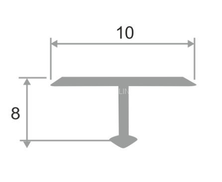 Алюминиевый Т-образный профиль ПТ-10 черный матовый 2,7 м