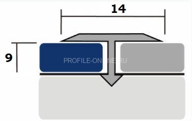 Алюминиевый Т-профиль 14 мм Т-14 Бронза РЕ 2,7 м (упаковка 10 штук)