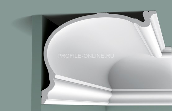 Потолочный плинтус Orac Decor Purotouch C344 белого цвета из полиуретана 273х350 мм 200 см