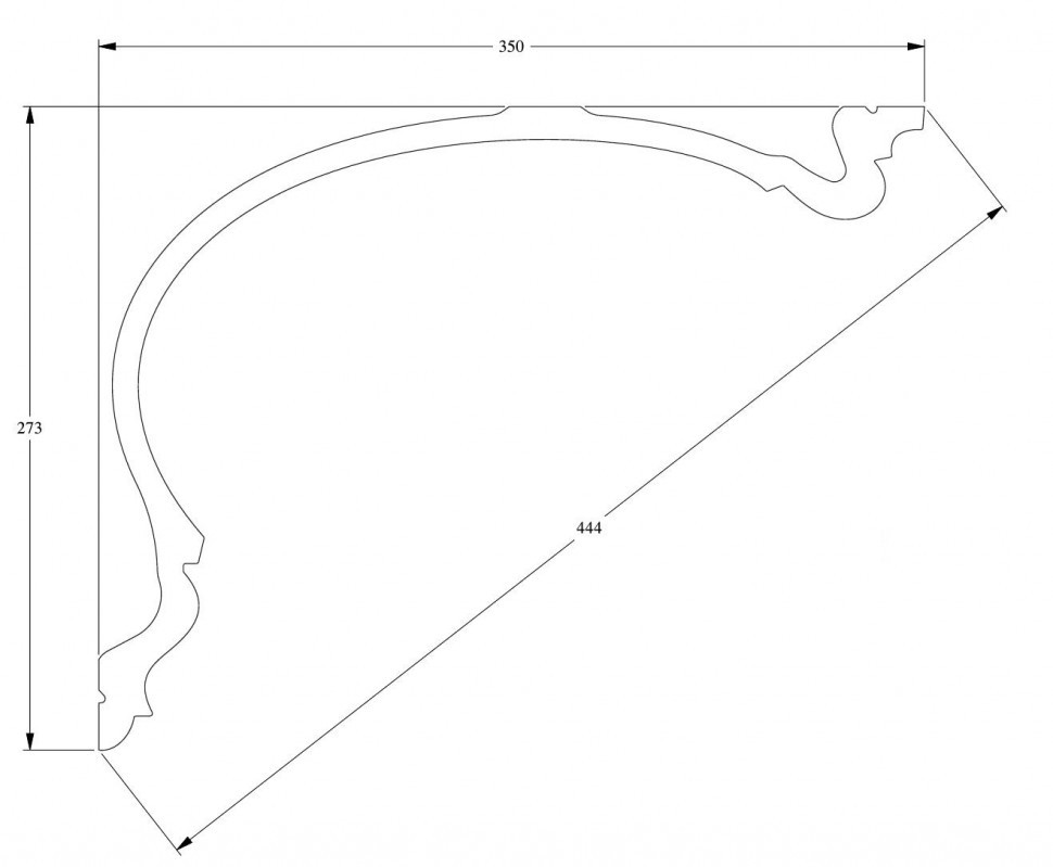 Потолочный плинтус Orac Decor Purotouch C344 белого цвета из полиуретана 273х350 мм 200 см