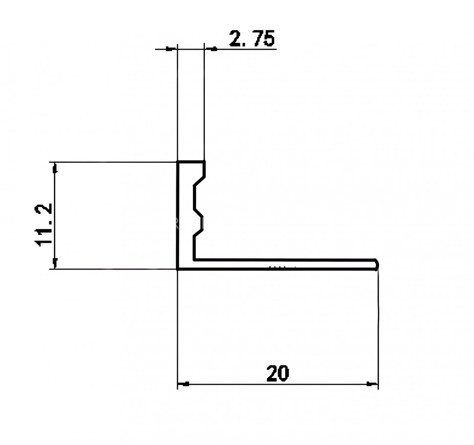 L-образный профиль из алюминия 10 мм Евротрим L-10.00 золото 270 см